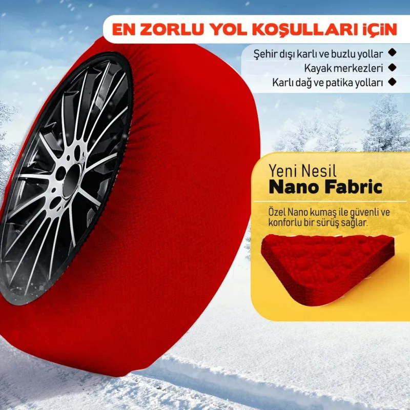 Комплект от 2 броя текстилни вериги за сняг размер М Medium - 0