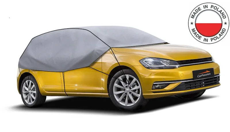 Водоустойчиво покривало полукалъф за автомобил Хечбек или Комби размер M-L 275 - 295 cm x 75 cm сив CarPassion - 0