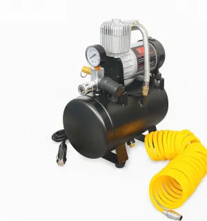 Преносим Компресор за помпане на гуми с маркуч – 12V, 15A, 3L, 150PSI, 60L/min