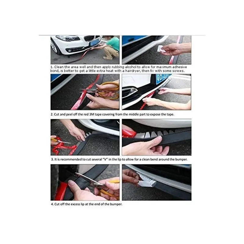 Универсален спойлер за броня и прагове бял карбон 5см x 2.5м - 0