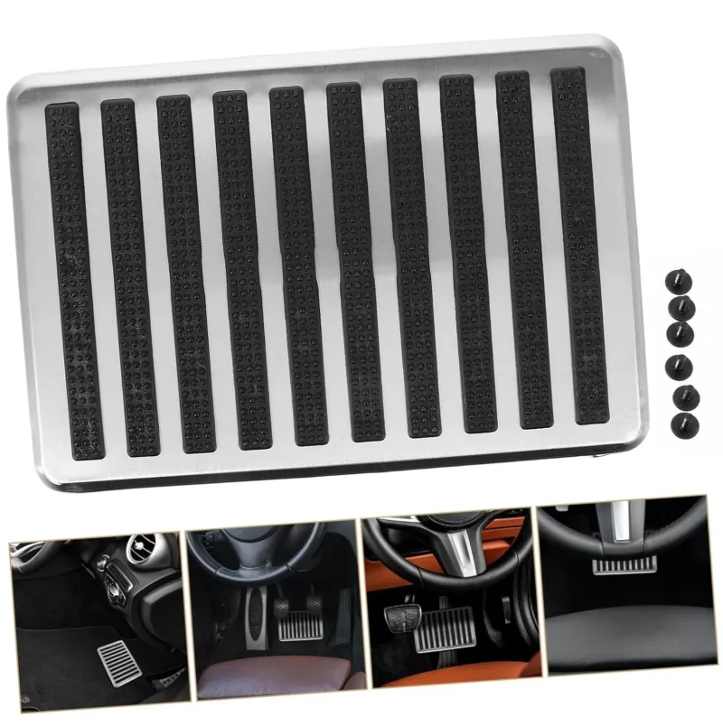 Универсална алуминиева стелка подложка под педалите 23.5 x 16 cm против плъзгане и износване на оригиналната стелка - 0