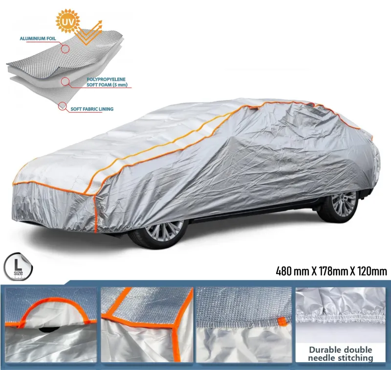 Водоустойчиво покривало против градушка с алуминиево покритие за автомобил размер L - 480cm x 178cm x 120cm - 0
