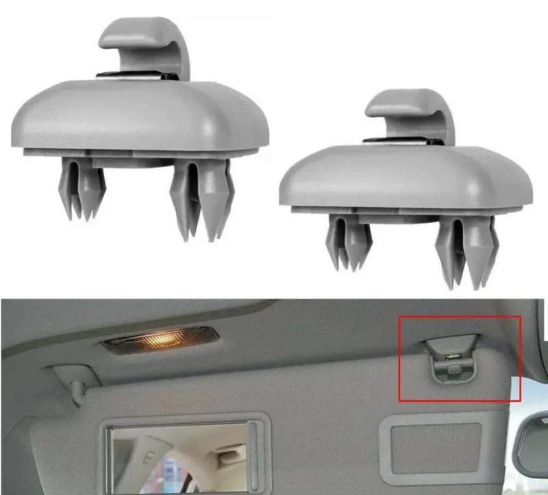 Комплект от 2бр. щипка държач за сенник за VW Audi Skoda сива - 0