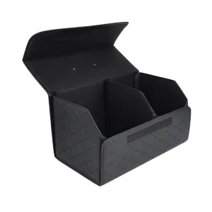 Луксозен кожен органайзер за багажник сгъваема кутия за съхранение 55x30x30 см