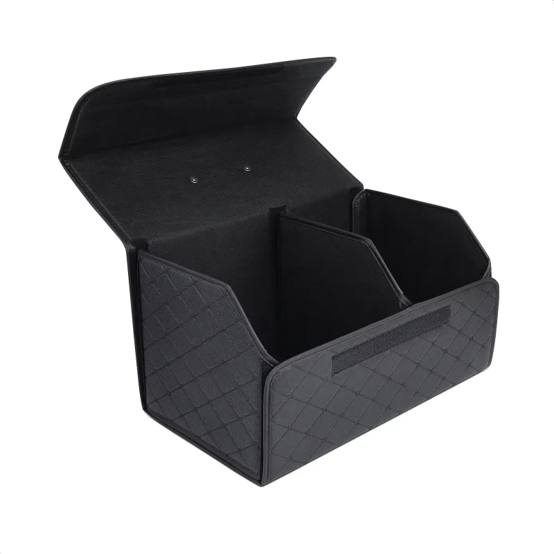 Луксозен кожен органайзер за багажник сгъваема кутия за съхранение 55x30x30 см - 0
