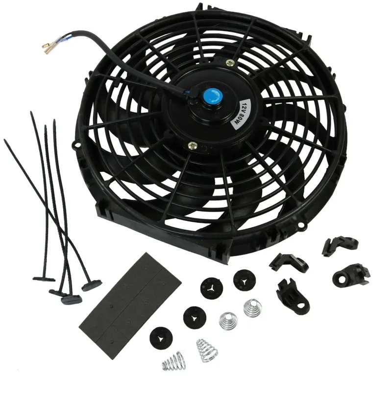 Универсален електрически вентилатор перка за радиатор - 12 инча (30см.), 12V, 80W, ABS и стомана, безшумен - 0