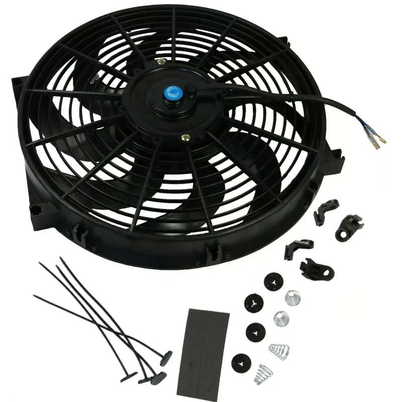 Универсален електрически вентилатор перка за радиатор – 14 инча(36см), 12V, 80W, ABS и стомана, безшумен - 0