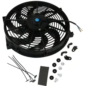 Универсален електрически вентилатор перка за радиатор – 14 инча(36см), 12V, 80W, ABS и стомана, безшумен