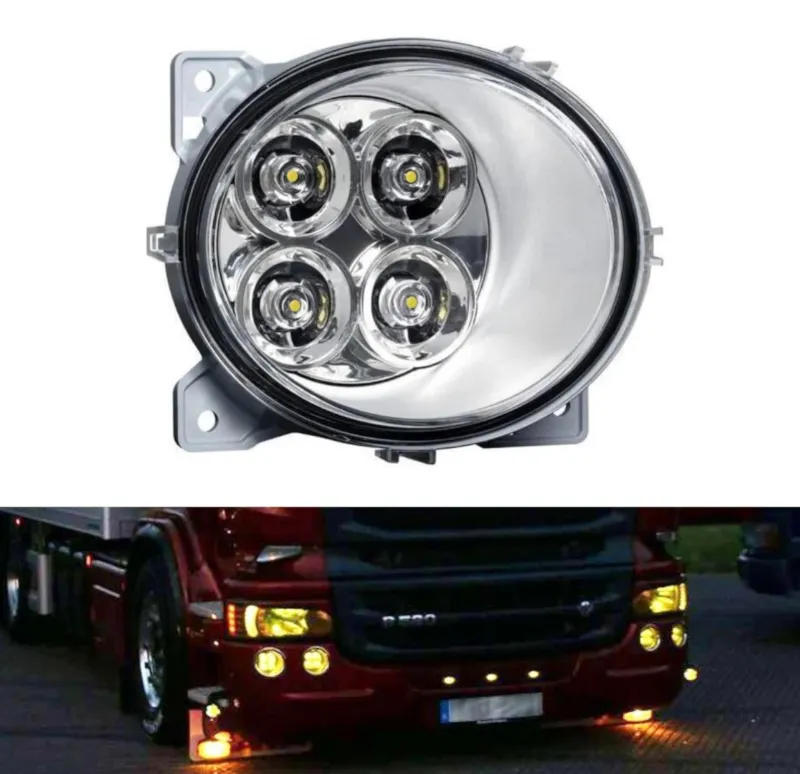 Десен ЛЕД LED Диоден фар халоген За Scania P G R T след 2004 жълта светлина - 0