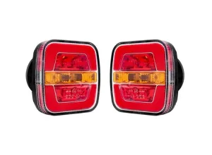 Комплект Безжични Преносими Диодни Лед Led Стопове Wireless с Магнит Неон Neon Ефект 12-24V 108mm х 102mm x 46mm E9 за Ремарке Каравана Платформа и др.