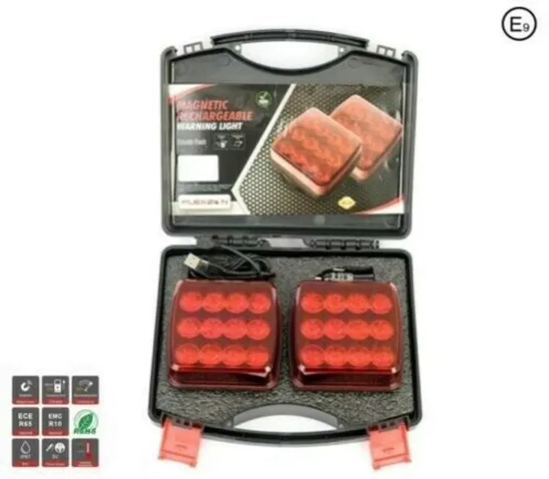 Безжични Wireless стопове стоп светлина с Mагнит 12-24v Лед Led Червени Светлини за Ремарке - 0