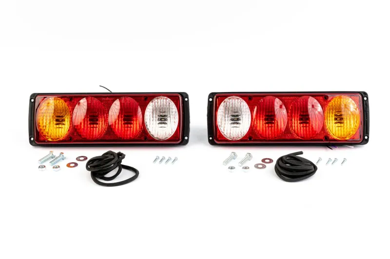 Комплект от 2бр. Стопове 314mm x 100mm x 65mm за Бус Камион Тир Ремарке Караванa 12V -24V с 5 функции с крушки - 0