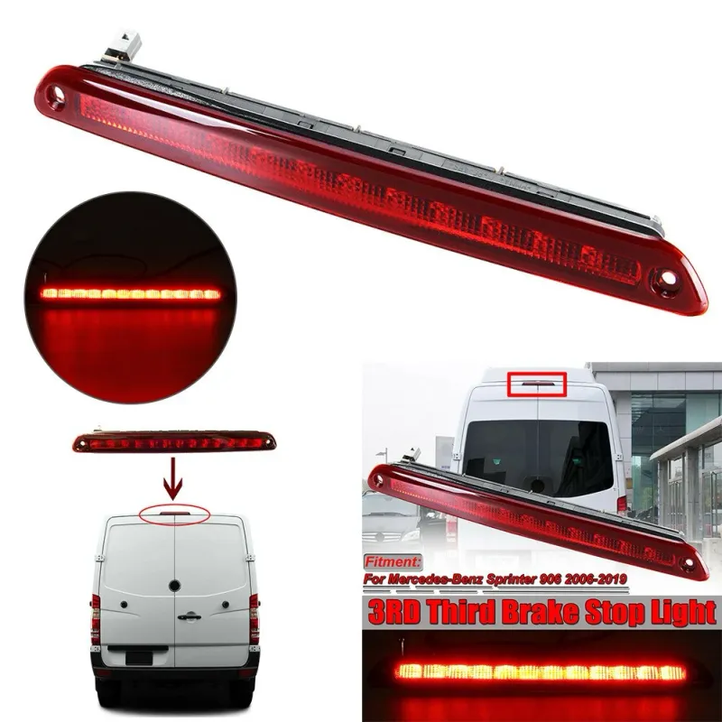 Трети стоп, задна светлина за MERCEDES Sprinter, Мерцедес Спринтер, VOLKSWAGEN VW Crafter, Фолксваген Крафтер 2006-2018, Червен - 0