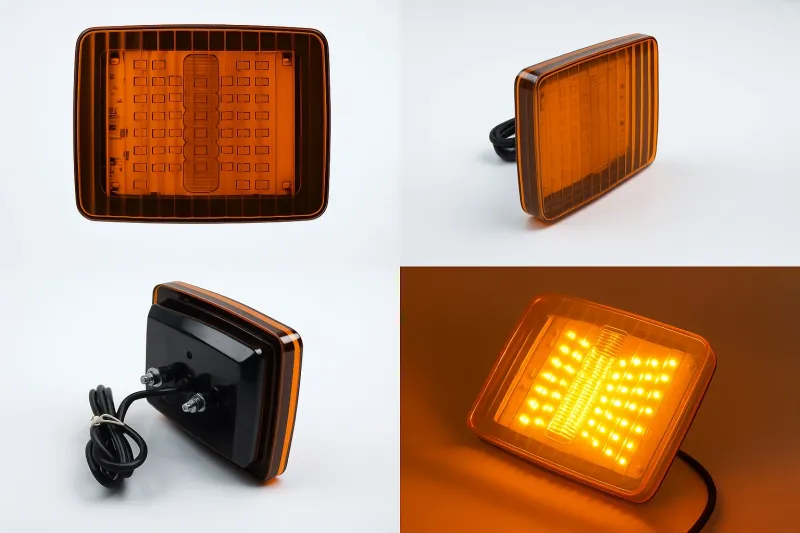 LED оранжев сигнален габарит с 70 LED диода, 12-24V - 0