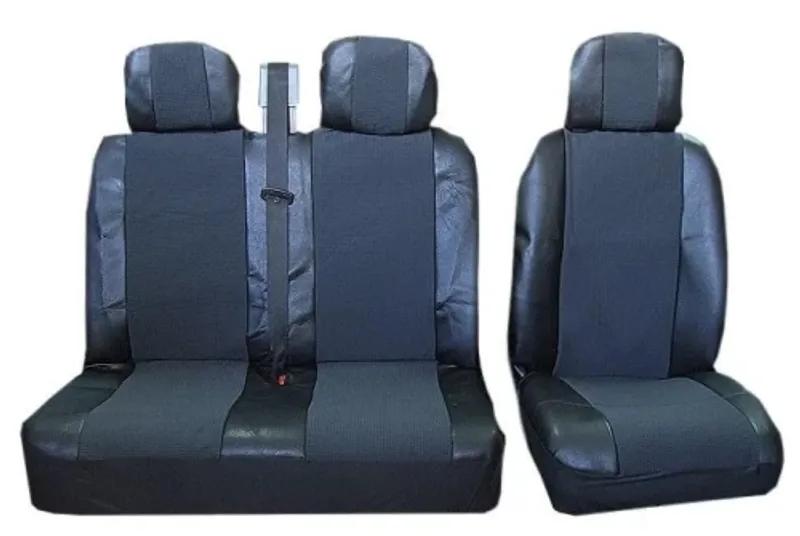 Универсални калъфи/тапицерия 2-1 за предни седалки Черни,Текстил/Еко кожа - 0