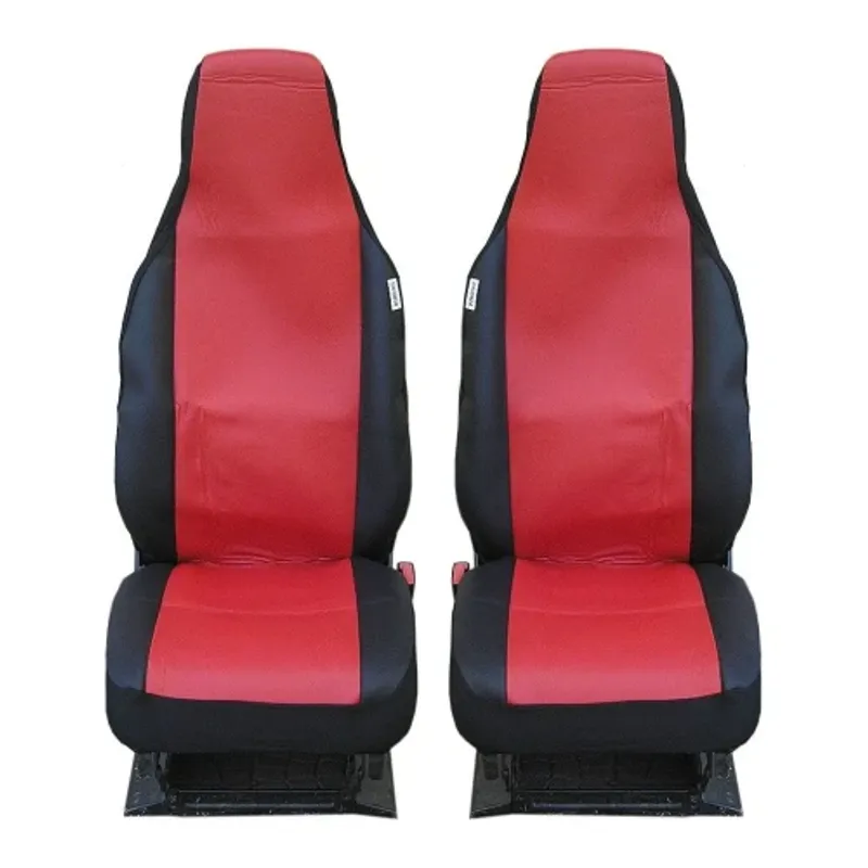 Калъфи за предни седалки Flexzon за Toyota Aygo, Citroen C1, Peugeot 107, Текстил, Червени - 0