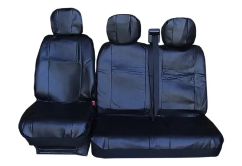 2 + 1 УНИВЕРСАЛНИ КАЛЪФИ, ТАПИЦЕРИЯ ЗА ПРЕДНИ СЕДАЛКИ ЗА АВТОМОБИЛ ЗА БУС ОТ ЕКО КОЖА , ЦВЯТ ЧЕРНО - 0