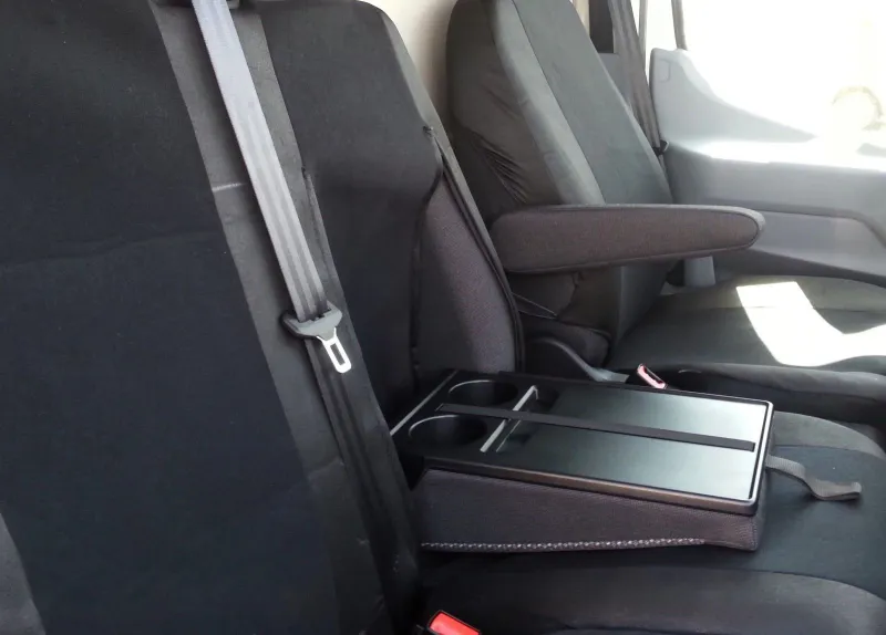 2+1 комплект калъфи / тапицерия - специално ушити за Ford Transit 2013+ - пасват перфектно - с отвор за барчето на двойната седалка - черно - 0