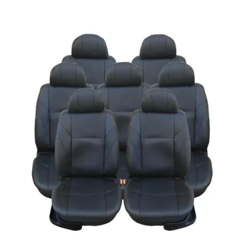 Калъфи тапицерия за VW Touran, Sharan, Ford Galaxy, Citroen C8, Peugeot 307SW, Citroen C4 Grand Picasso, Peugeot 806, 807, Еко кожа, Черен - 0