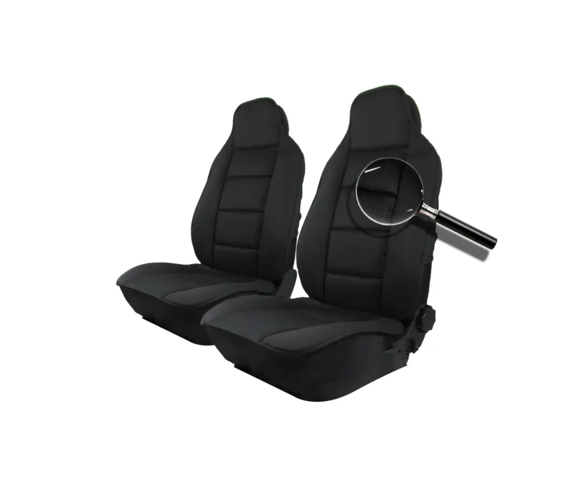 Комплект Универсална Тапицерия Тип Масажор 1+1 за Предни Седалки Лукс Черно, Текстил - 0