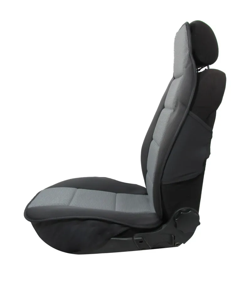 Комплект Универсална Тапицерия Тип Масажор 1+1 за Предни Седалки Лукс Сиво-Черно, Текстил - 0