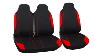 2+1 КОМПЛЕКТ УНИВЕРСАЛНИ КАЛЪФИ , ТАПИЦЕРИЯ ЗА ПРЕДНИ СЕДАЛКИ ЗА БУС , МИКРОБУС , ЦВЯТ ЧЕРВЕНО-ЧЕРНО , ТЕКСТИЛ TAP408