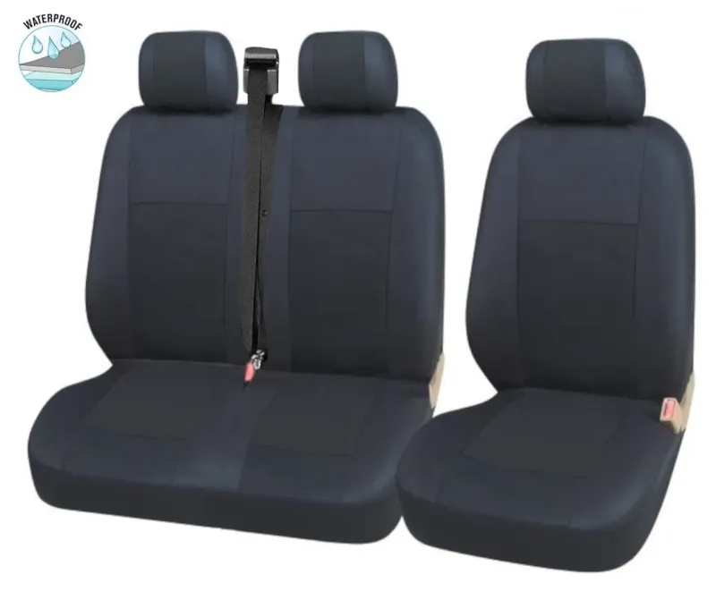 Комплект 2 + 1 Тапицерия, Текстил, Водоустойчива, Черен цвят, 5 части - 0