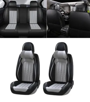 Пълен Комплект Универсална Тапицерия, Калъфи За Автомобилни Седалки Лукс Еко Кожа в Черно със Сиво TAP881