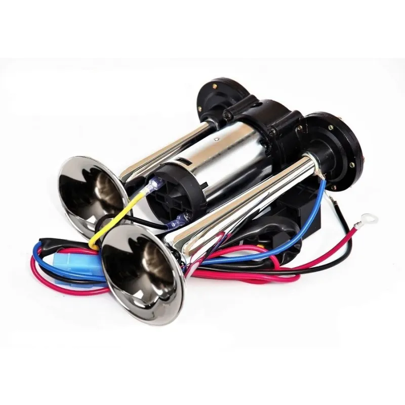 Тромба клаксон двойна с вграден компресор 12V за кола камион бус автобус трактор и др. - 0