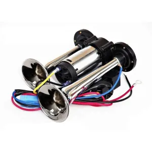 Тромба клаксон двойна с вграден компресор 12V за кола камион бус автобус трактор и др.