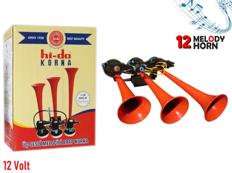 Музикална тромба клаксон HI-DO Baby Shark и още 12 мелодии за бус ван автомобил 24V 125d - 0