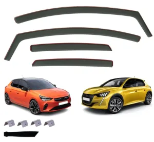 Комплект от 4бр. ветробрани за Opel Corsa F / Peugeot 208 5 врати след 2019