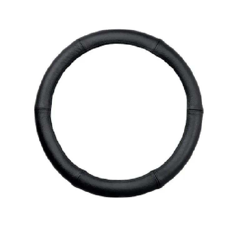 Калъф за волан от естествена кожа черен за автомобил размер М 37-39 см - 0