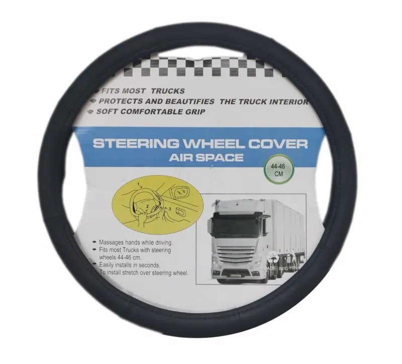 Универсален калъф за волан от еко кожа черен за камион 44-46cm - 0